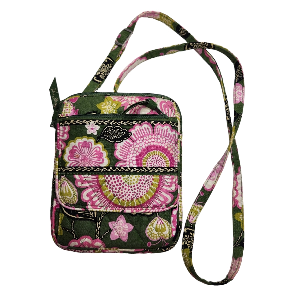 Vera Bradley Small Crossbody Olivia Pink Floral Quilted Cotton Organizer